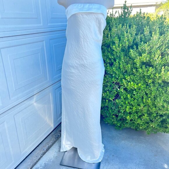 Realtix White backless Dress Party Wedding White Long Dress Size L - Picture 2 of 12